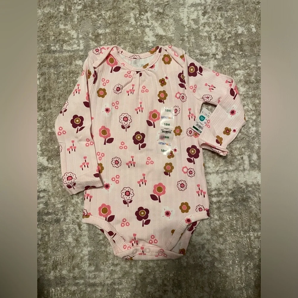 Garanimals Floral Baby Long Sleeve Onesie and Pants Set size 18M-NWT